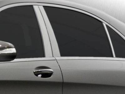 Quality Automotive Accessories - QAA PP14086 6Pc Stainless Steel Pillar Trim for 14-20 Mercedes S Class