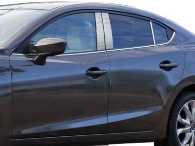 Quality Automotive Accessories - QAA PP14751 6Pc Stainless Steel Pillar Trim for 2014-2018 Mazda Mazda3