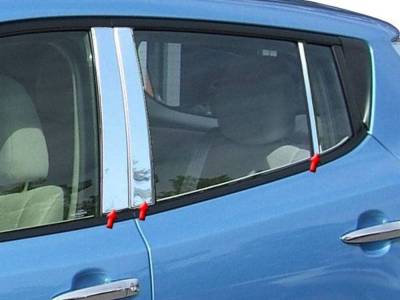 Quality Automotive Accessories - QAA PP11581 6Pc Stainless Steel Pillar Trim for 2011-2017 Nissan Leaf