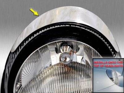 Quality Automotive Accessories - QAA HL43670 2Pc Stainless Steel Headlight Accent for 2002-2006 Ford Thunderbird