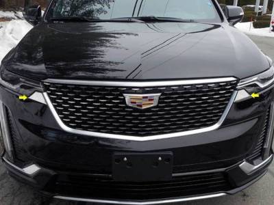 Quality Automotive Accessories - QAA HL60210 2Pc Stainless Steel Headlight Accent for 2020-2025 Cadillac XT6