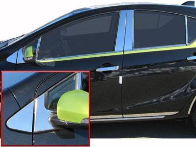 Quality Automotive Accessories - QAA PP12709 12Pc Stainless Steel Pillar Trim for 2012-2019 Toyota Prius C