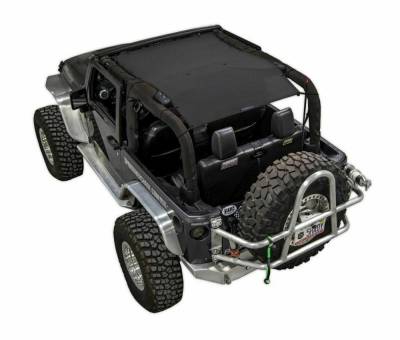 SpiderWebShade - SpiderWebShade Mesh Bikini Top Black for Jeep JK 2DR SWS-SHDTOP-01-JK2D-BLK