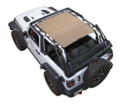 SpiderWebShade - SpiderWebShade Mesh Bikini Top Tan for Jeep JL 2DR SWS-SHDTOP-01-JL2D-TAN