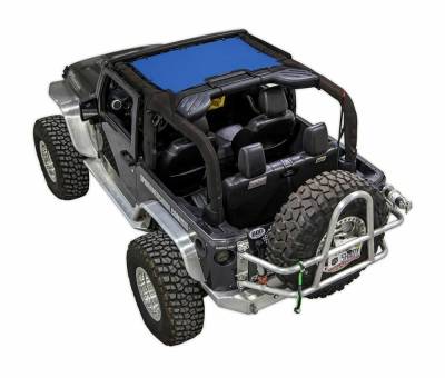 SpiderWebShade - SpiderWebShade Mesh Bikini Top-Blue for Jeep JK 2DR JKINI-2D-BLUE