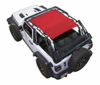 SpiderWebShade - SpiderWebShade Mesh Bikini Top Red for Jeep JL 2DR SWS-SHDTOP-01-JL2D-RED