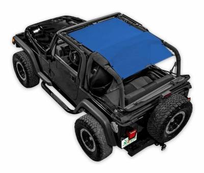 SpiderWebShade - SpiderWebShade Mesh Bikini Top-Blue for Jeep TJ SWS-SHDTOP-01-TJ-BLU