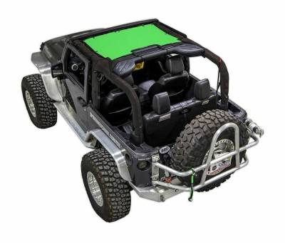 SpiderWebShade - SpiderWebShade Mesh Bikini Top-Green for Jeep JK 2DR JKINI-2D-GREEN