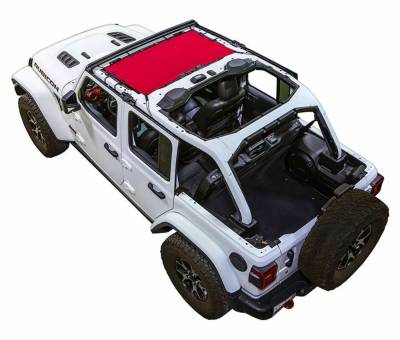 SpiderWebShade - SpiderWebShade Mesh Bikini Top Red for Jeep JL 4DR SWS-SHDKNI-01-JL-RED