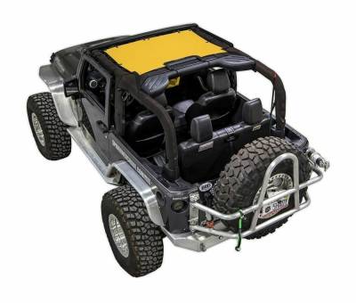 SpiderWebShade - SpiderWebShade Mesh Bikini Top-Yellow for Jeep JK 2DR JKINI-2D-YELLOW