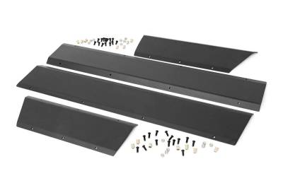 Rough Country Suspension Systems - Rough Country 10582 Lower Door Panel Armor Black for 84-01 Jeep Cherokee XJ 4DR