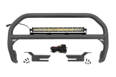 Rough Country Suspension Systems - Rough Country 51048 Black Front Bumper Nudge Bar w/LED for 21-25 Ford Bronco