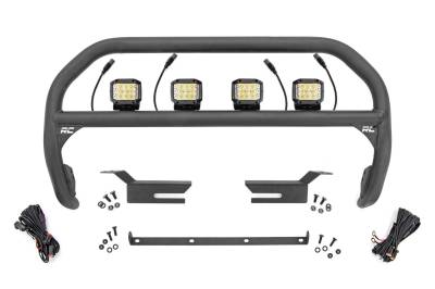 Rough Country Suspension Systems - Rough Country 51050 Black Front Bumper Nudge Bar w/LED for 21-25 Ford Bronco