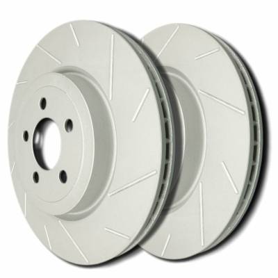 SP Performance - SP Performance T19-469 Straight Slotted GREY Zinc Rear Rotors 07-13 Acura MDX