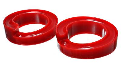 Energy Suspension - Energy Suspension 4.6106R Coil Spring Isolator Set Rear Polyurethane Red