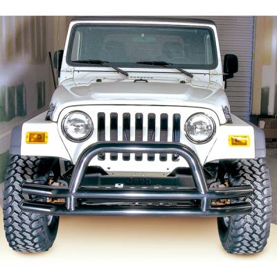 Rugged Ridge - Rugged Ridge 11560.01 3" Double Tube Front Bumper w/Hoop