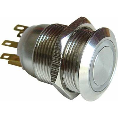 Autoloc - Autoloc AUTSW43Y 19mm Latching Billet Button w/LED Yellow Ring