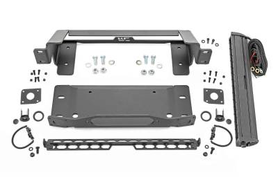 Rough Country Suspension Systems - Rough Country 51068 Winch Mount Kit w/LED for 21-25 Ford Bronco OEM Steel Bumper