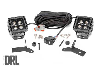 Rough Country Suspension Systems - Rough Country A-Pillar 2" LED Ditch Light Kit-Spot for Jeep JL/JT 70052DRL