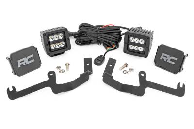 Rough Country Suspension Systems - Rough Country 70841 A-Pillar 2" LED Ditch Light Kit-Spot 19-26 Silverado 1500