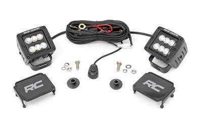Rough Country Suspension Systems - Rough Country 71046 A-Pillar 2" LED Ditch Light Kit-Flood for 21-25 Ford Bronco
