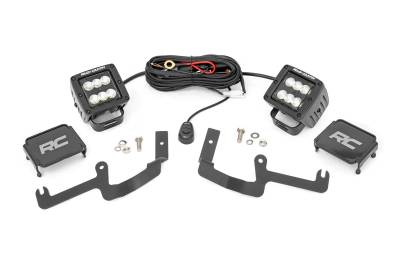 Rough Country Suspension Systems - Rough Country 70842 A-Pillar 2" Ditch Light Kit Flood for 19-26 Silverado 1500