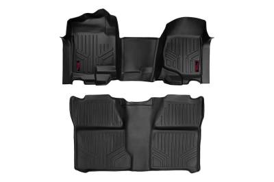 Rough Country Suspension Systems - Rough Country Fr/Rr Floor Liners Black 07-13 Silverado/Sierra Crew M-21073