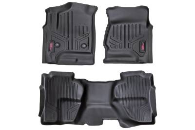 Rough Country Suspension Systems - Rough Country Fr/Rr Floor Liners Black 14-18 Silverado/Sierra Ext M-21412