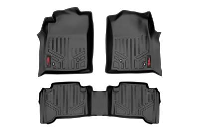 Rough Country Suspension Systems - Rough Country Front/Rear Floor Liners Black for 05-11 Tacoma Double M-75113