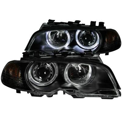 Anzo USA - Anzo USA Projector Headlight Set w/LED Halo Black BMW 3-Series 121269