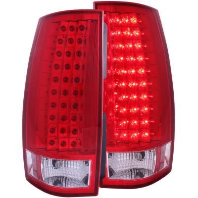 Anzo USA - Anzo USA Chrome LED Red/Clear Lens Taillight Set Suburban/Tahoe/Yukon 311140