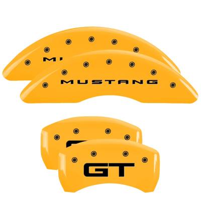 MGP Caliper Covers - MGP Caliper Covers 10200S2MGYL 4PC Engraved F/R MGP Yellow for 15-23 Mustang