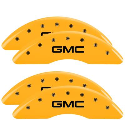 MGP Caliper Covers - MGP Caliper 34219SGMCYL 4PC Engraved F/R GMC Yellow for 20-23 Sierra 2500/3500