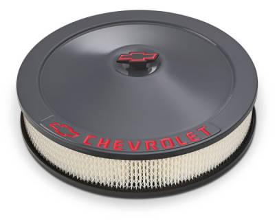 Proform - ProForm 141-882 Air Cleaner Kit 14" Diameter Shark Gray Chevrolet Red Emblems