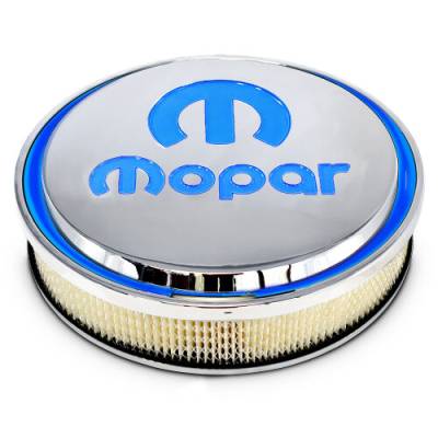 Proform - ProForm 440-832 Air Cleaner 14" Diam Alum. Polished Recessed Blue MOPAR Emblem