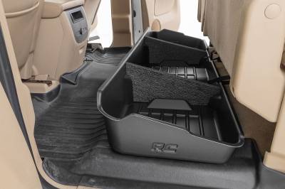 Rough Country Suspension Systems - Rough Country RC09001 Rear Underseat Storage Bin Black for Silverado/Sierra Crew