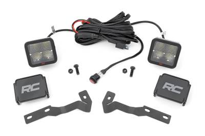 Rough Country Suspension Systems - Rough Country A-Pillar 2" LED Ditch Light Kit-Spot for 16-23 Toyota Tacoma 81080