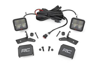 Rough Country Suspension Systems - Rough Country A-Pillar 2" LED Ditch Light Kit-Spot for Jeep JL/JT 80052