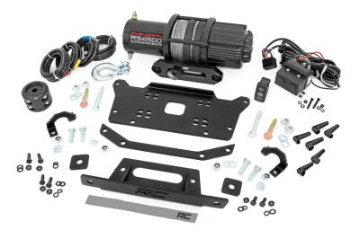 Rough Country Suspension Systems - Rough Country 92061 Front Winch Mount Kit w/Winch Black for Honda Talon