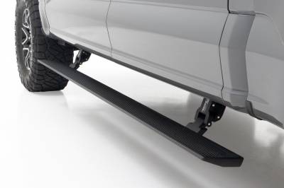Rough Country Suspension Systems - Rough Country Power Running Boards Black 15-24 F150/Super Duty Crew PSR71525