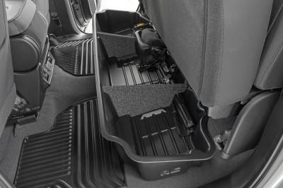 Rough Country Suspension Systems - Rough Country Rear Underseat Storage Bin Black Silverado/Sierra Dbl RC09061