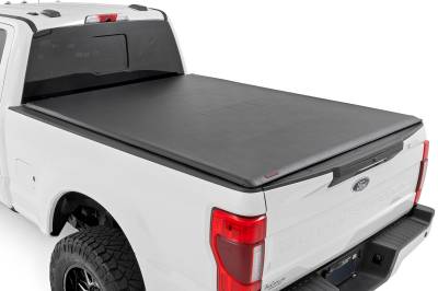 Rough Country Suspension Systems - Rough Country 42517650 Soft Roll-up Vinyl Tonneau Cover 17-24 Super Duty 6.8'