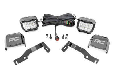 Rough Country Suspension Systems - Rough Country 72105 A-Pillar 3" LED Ditch Light Kit-Flood for 24-25 Tacoma