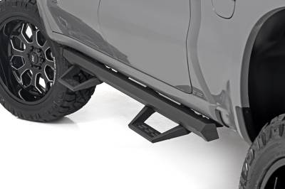 Rough Country Suspension Systems - Rough Country SRL2 Drop Step Nerf Bars Black 19-26 Silverado/Sierra Crew 11019