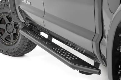 Rough Country Suspension Systems - Rough Country OV2 Running Boards Black for 07-21 Toyota Tundra CrewMax 14005