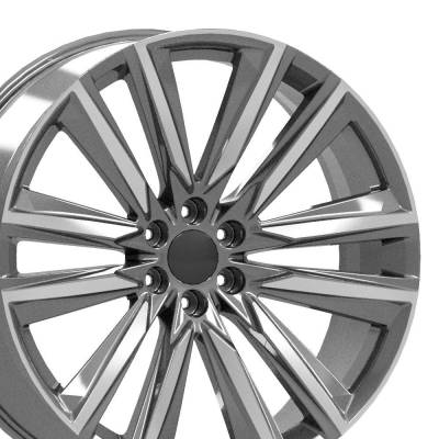 OE Wheels LLC - 26" Replica Wheel CA91 Gunmetal w/Polished Face Wheel