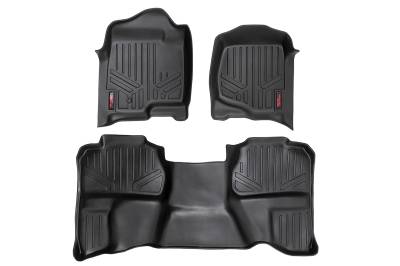 Rough Country Suspension Systems - Rough Country M-20712 Fr/Rr Floor Liners Black 07-13 Silverado/Sierra Ext Cab