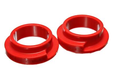 Energy Suspension - Energy Suspension 9.6119R Coil Spring Isolator Set Rear Polyurethane Red