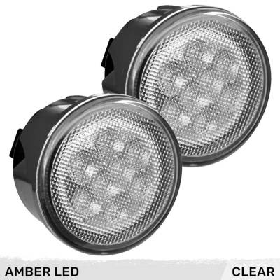 Recon - Recon 264134CL LED Turn Signal Lenses Clear/Amber for 07-18 Wrangler JK
