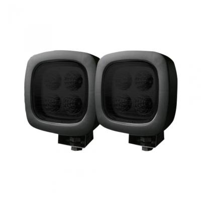 Recon - Recon 264502BK 4.25" Square LED Driving Light Kit Black Chrome/White